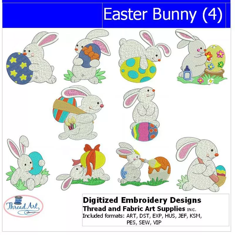 Machine Embroidery Designs – Easter Bunnys(4)