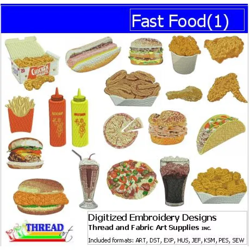Machine Embroidery Designs – Fast Food(1)