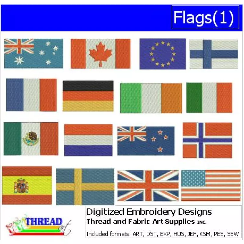 Machine Embroidery Designs – Flags(1)