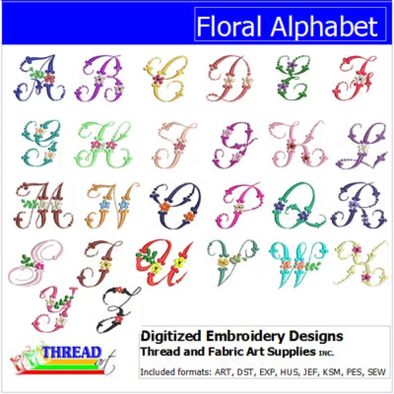 Machine Embroidery Designs – Floral Alphabet