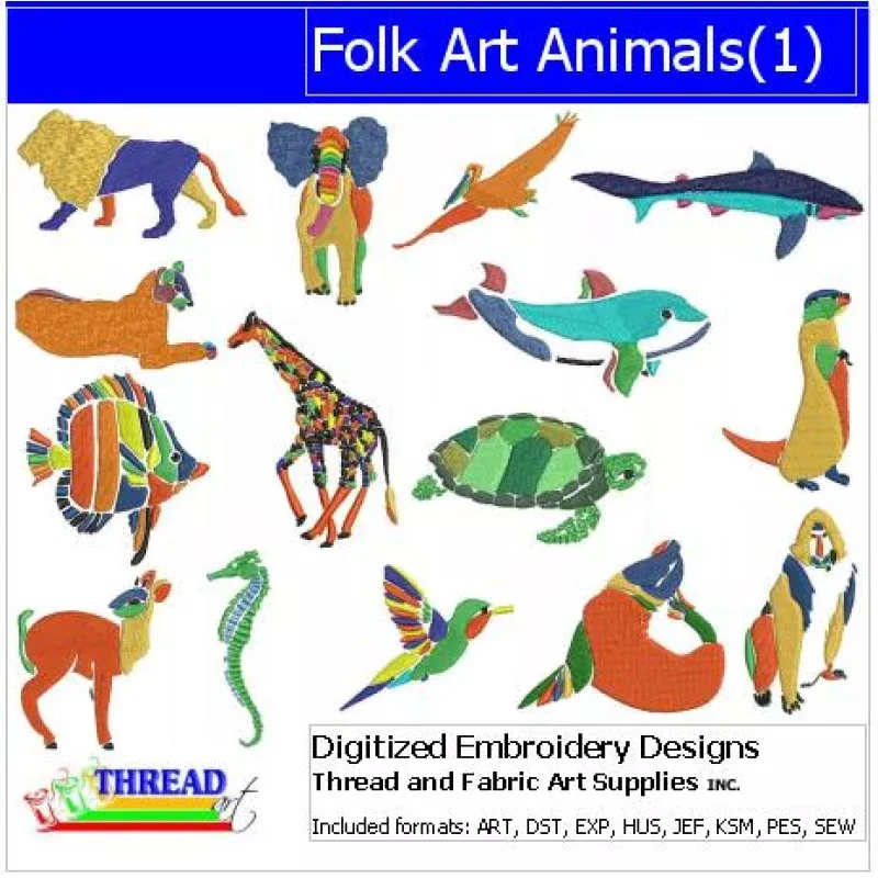 Machine Embroidery Designs – Folk Art Animals(1)