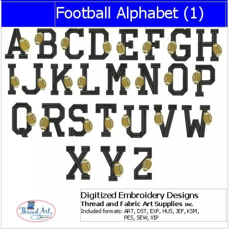 Machine Embroidery Designs – Football Alphabet(1)
