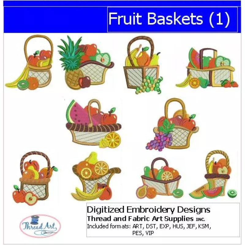 Machine Embroidery Designs – Fruit Baskets(1)