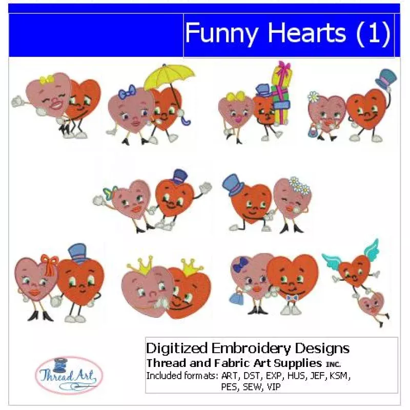 Machine Embroidery Designs – Funny Hearts(1)