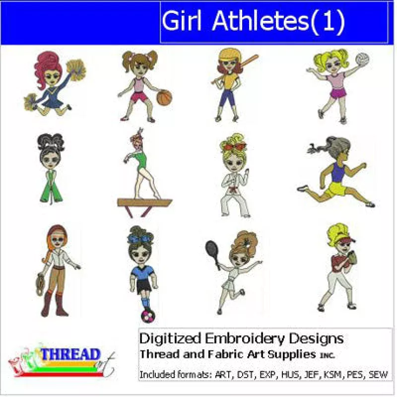 Machine Embroidery Designs – Girl Athletes(1)