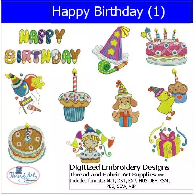 Machine Embroidery Designs – Happy Birthday(1)