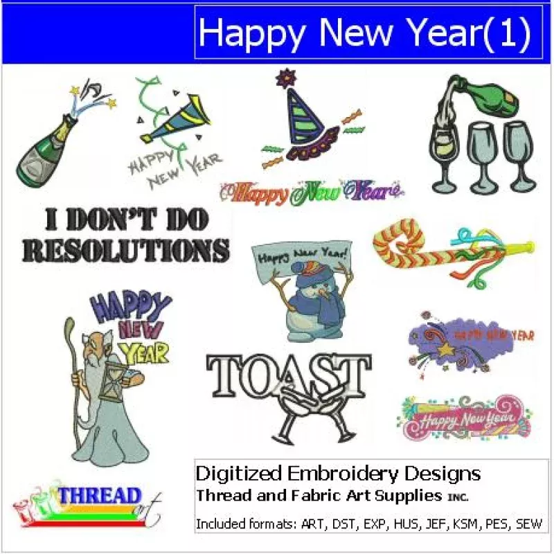 Machine Embroidery Designs – Happy New Year (1)