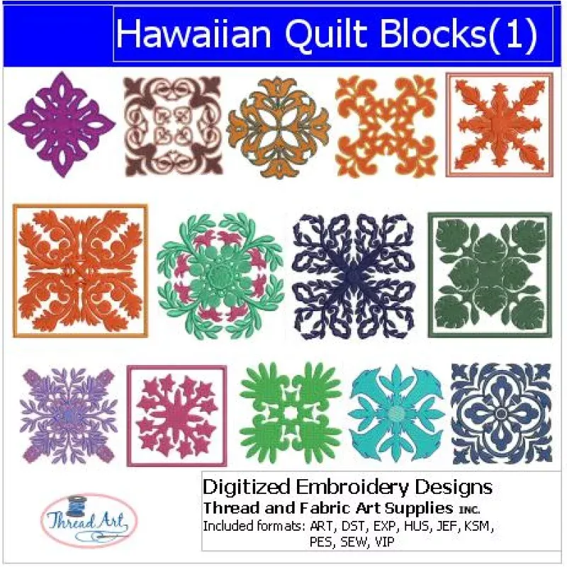 Machine Embroidery Designs – Hawaiian Quilt(1)