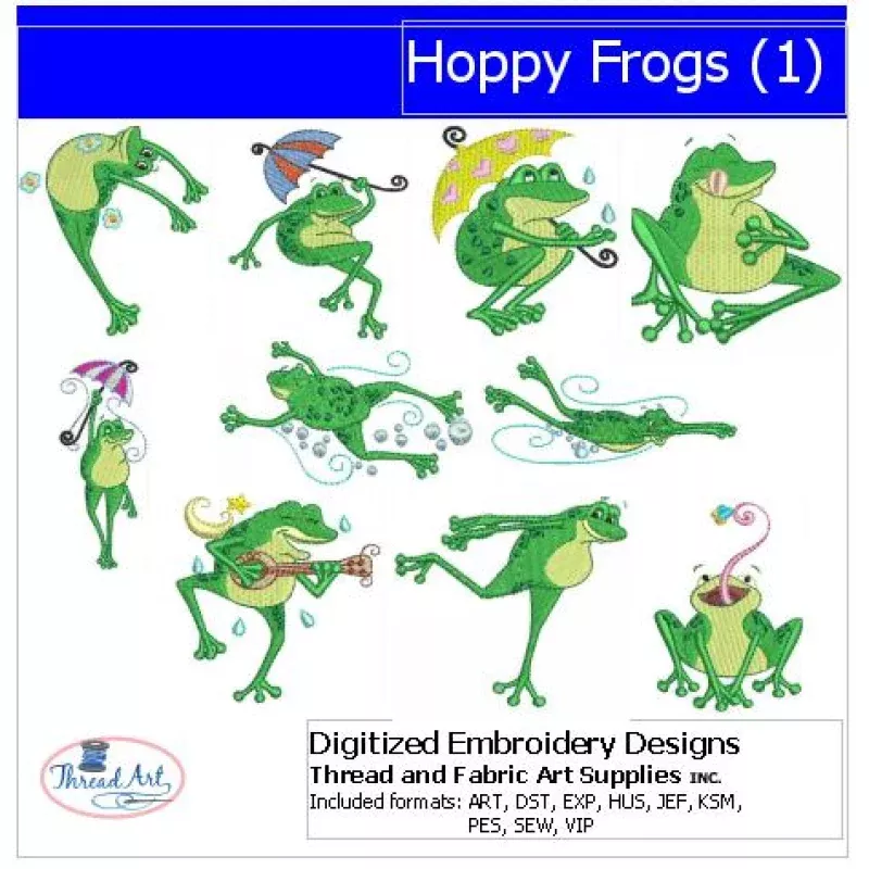 Machine Embroidery Designs – Hoppy Frogs(1)
