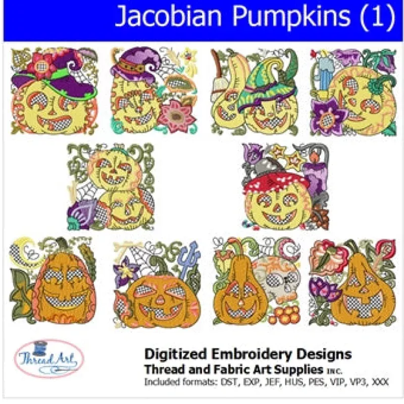 Machine Embroidery Designs – Jacobean Pumpkins (1)