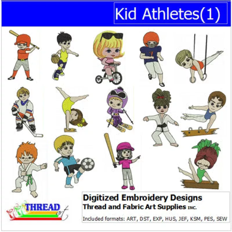 Machine Embroidery Designs – Kid Athletes(1)