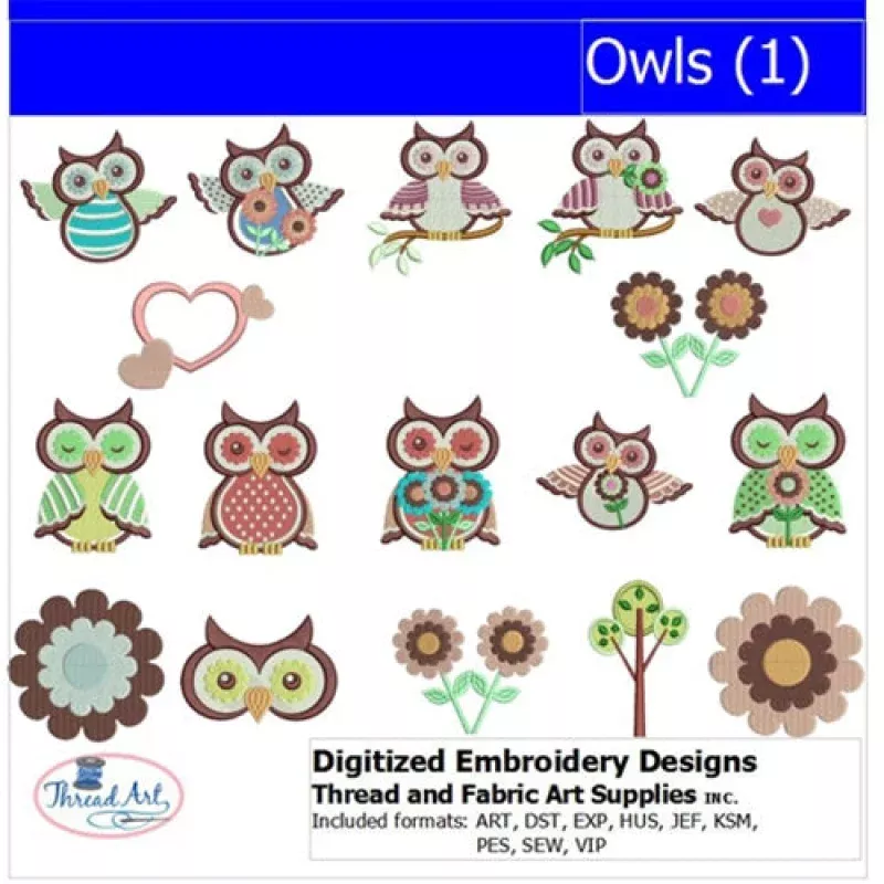 Machine Embroidery Designs – Owls(1)