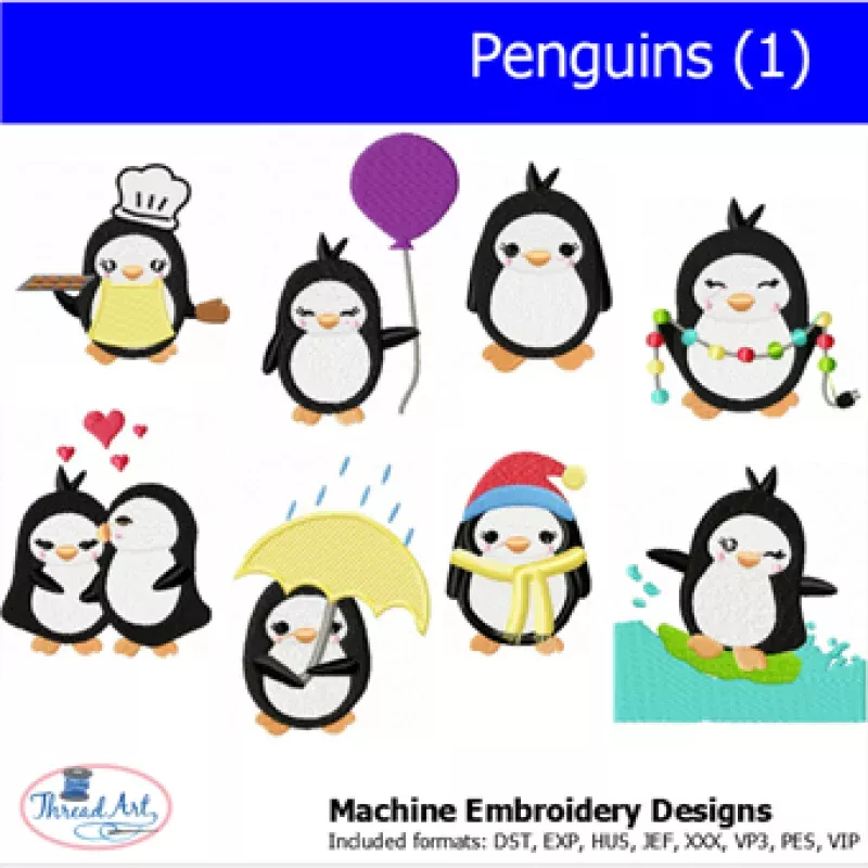 Machine Embroidery Designs – Penguins (1)