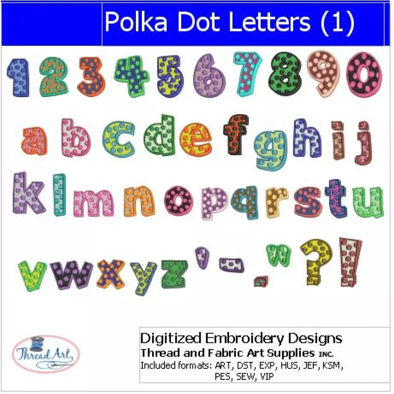 Machine Embroidery Designs – Polka Dot Letters(1)