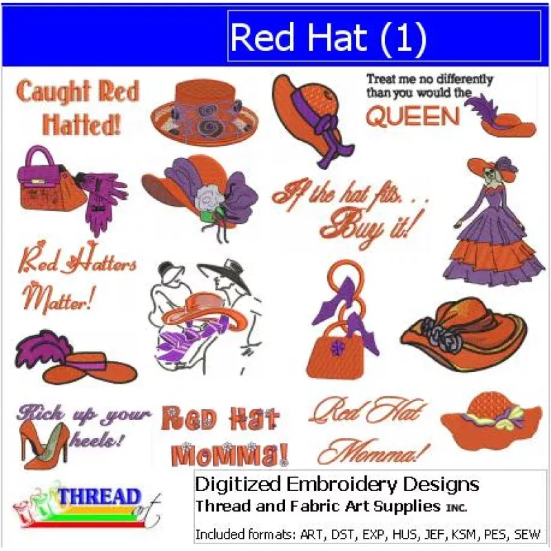 Machine Embroidery Designs – Red Hat(1)