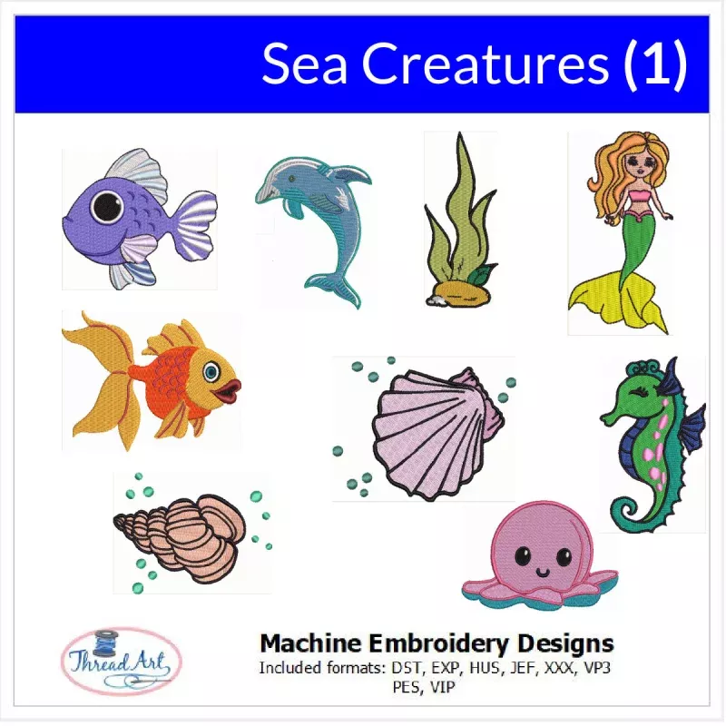 Machine Embroidery Designs – Sea Creatures(1)
