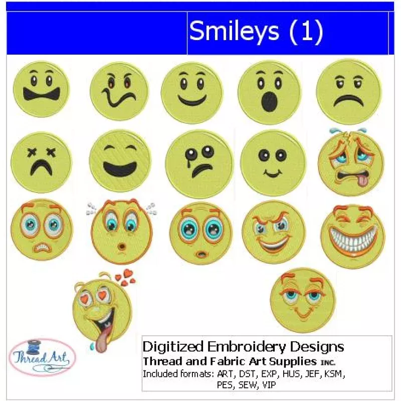 Machine Embroidery Designs – Smileys(1)