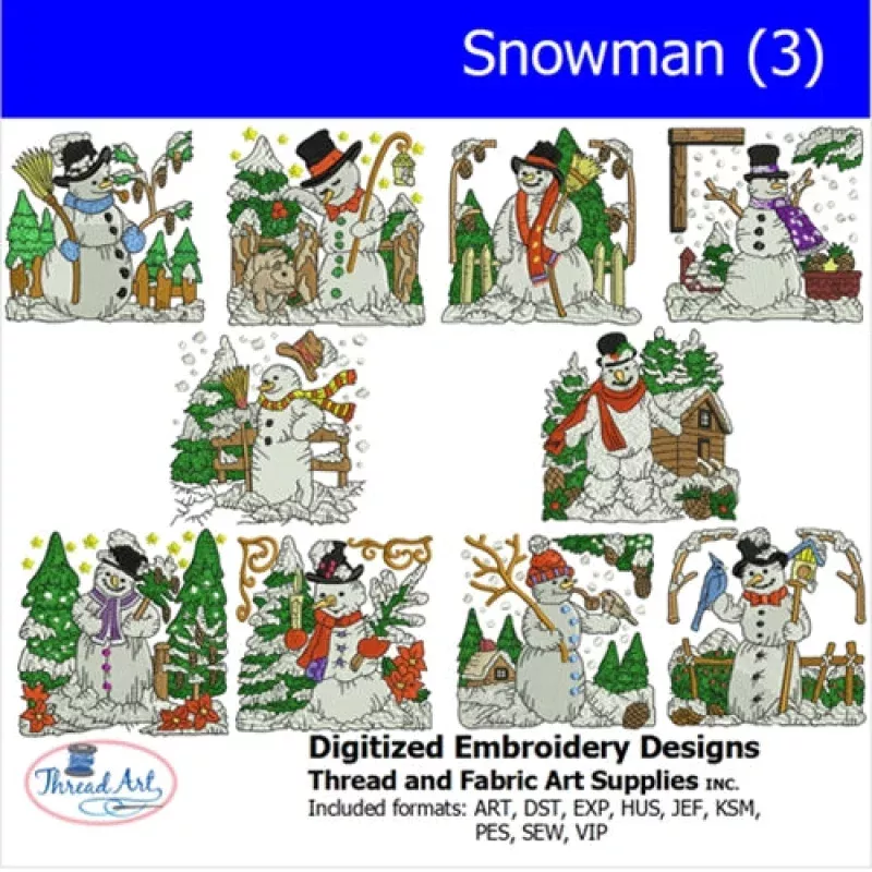 Machine Embroidery Designs – Snowman (3)