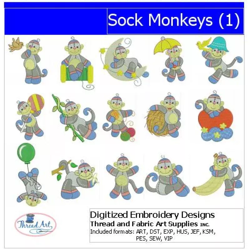 Machine Embroidery Designs – Sock Monkeys(1)
