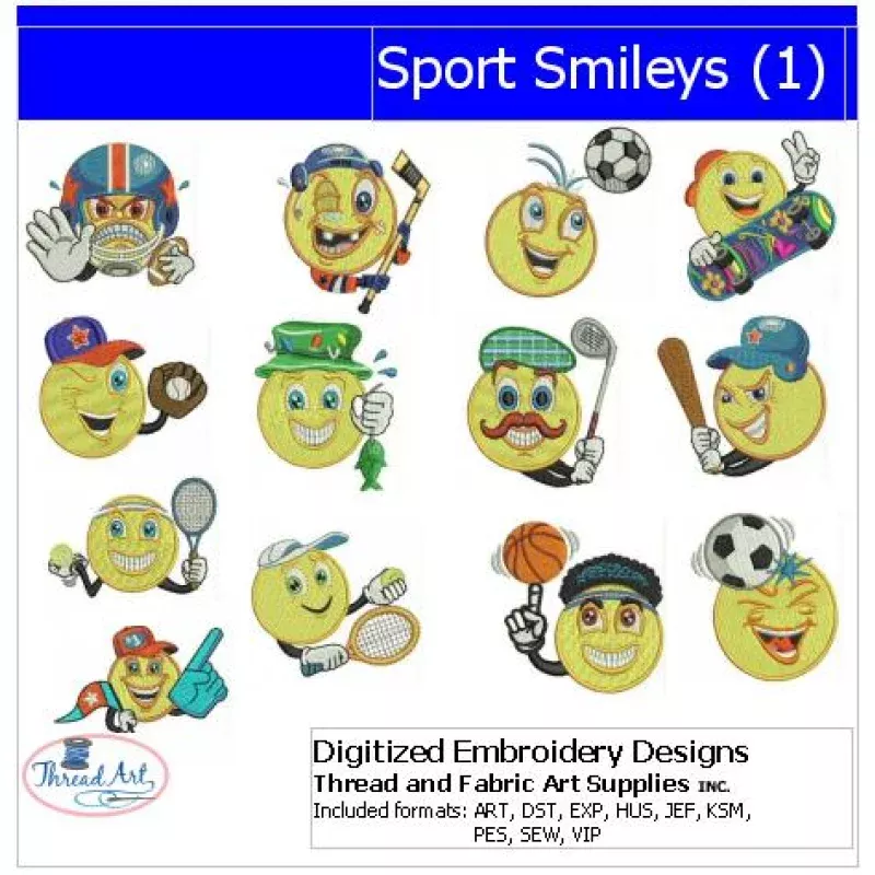 Machine Embroidery Designs – Sport Smileys(1)