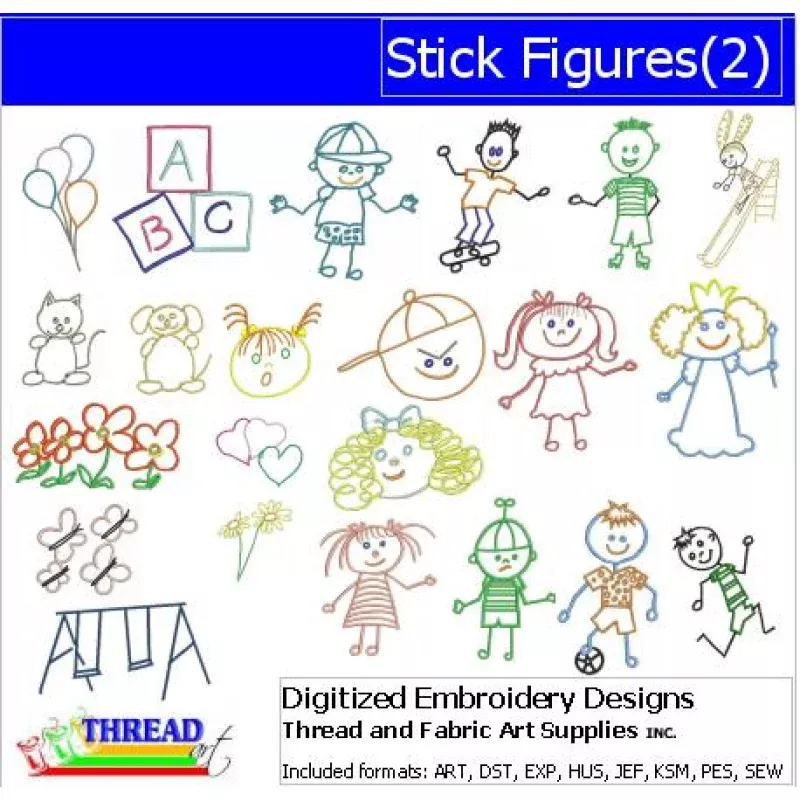 Machine Embroidery Designs – Stick Figures(2)