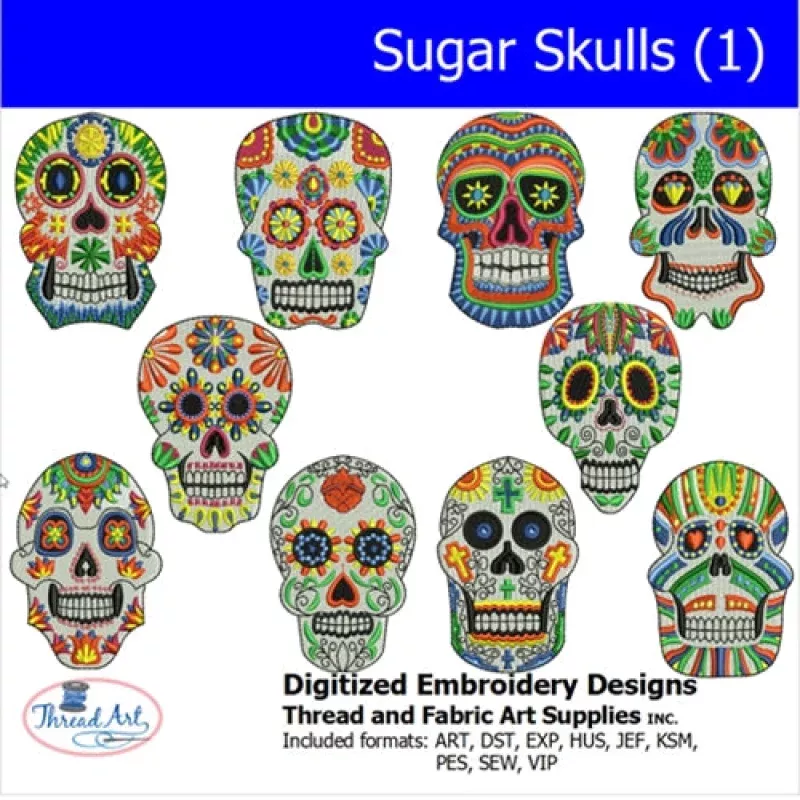 Machine Embroidery Designs – Sugar Skulls(1)