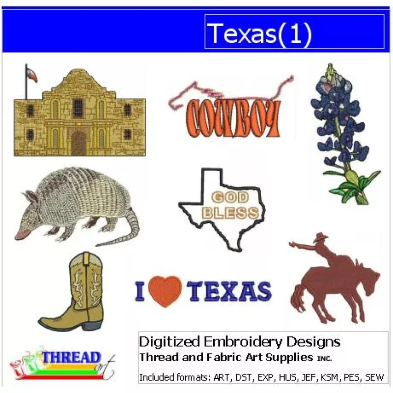 Machine Embroidery Designs – Texas(1)