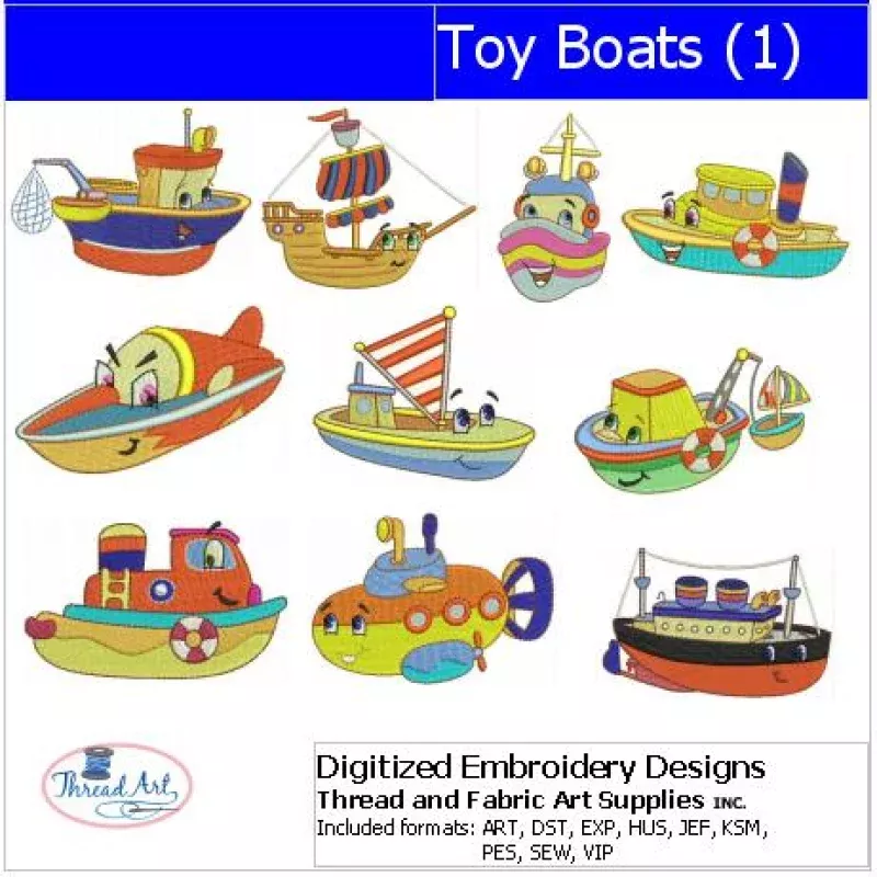 Machine Embroidery Designs – Toy Boats(1)