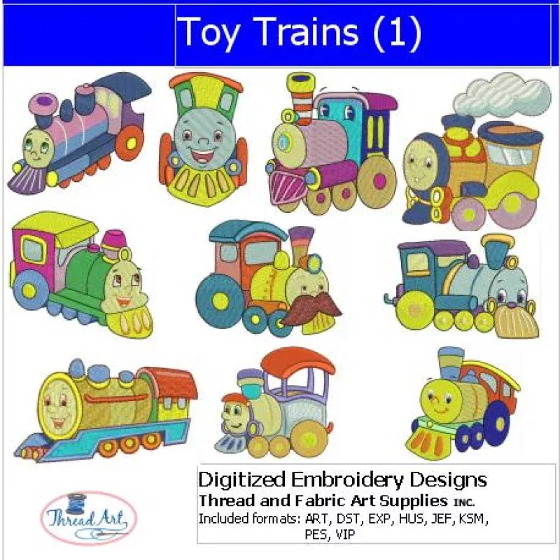 Machine Embroidery Designs – Toy Trains(1)