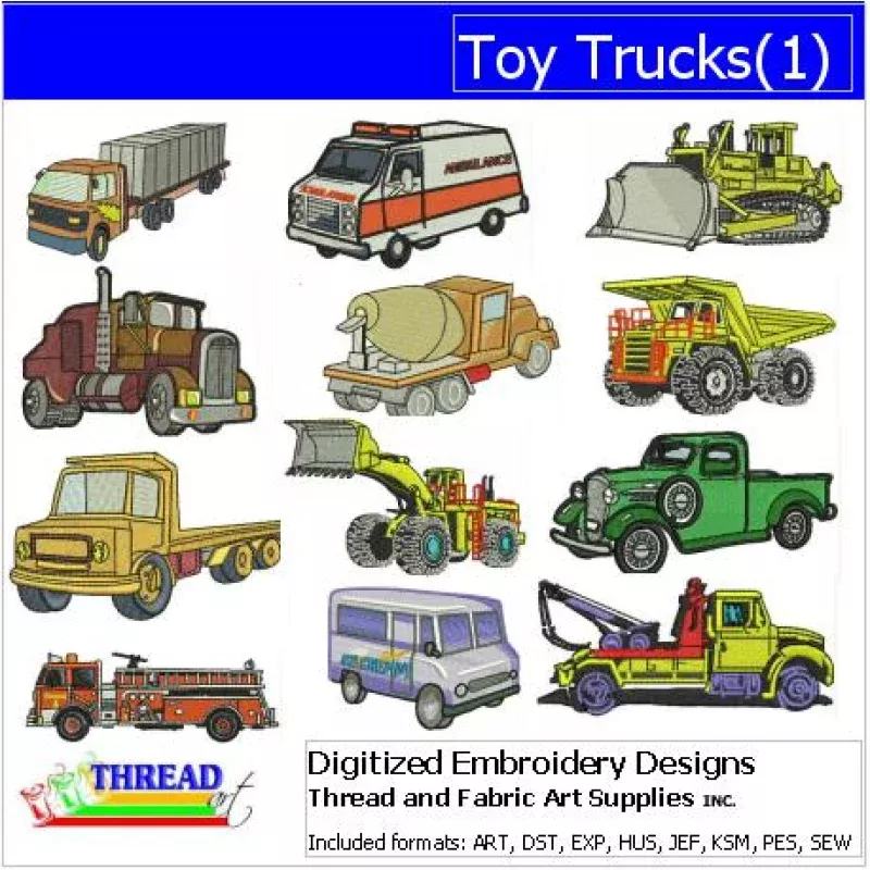 Machine Embroidery Designs – Toy Trucks(1)