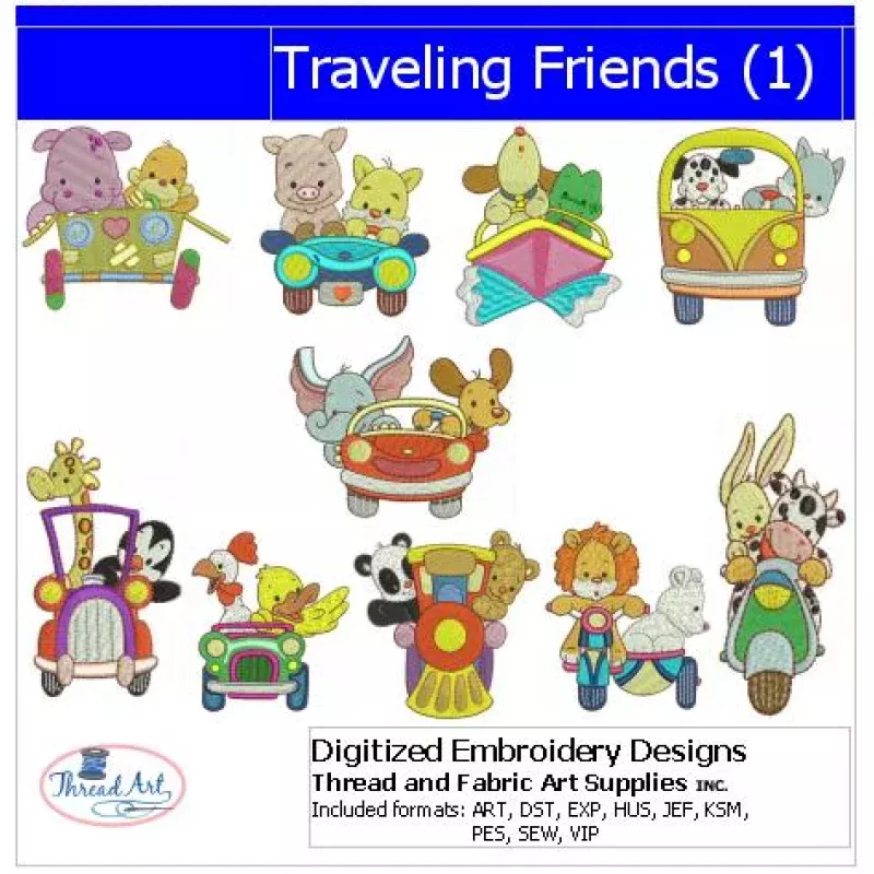 Machine Embroidery Designs – Traveling Friends(1)