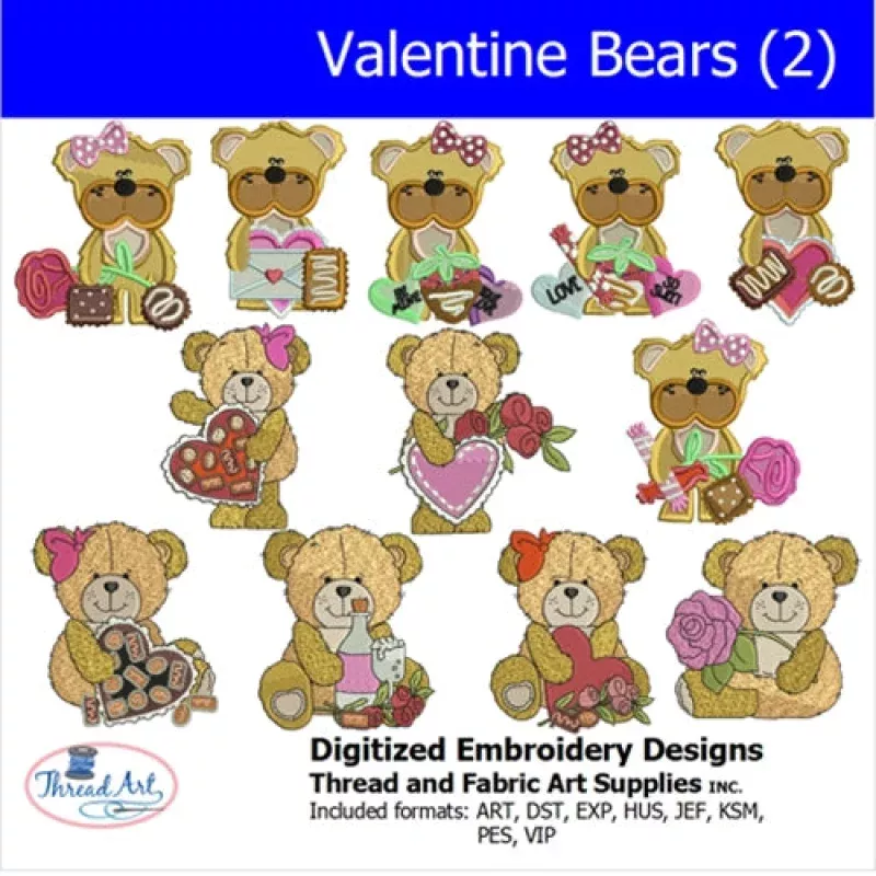 Machine Embroidery Designs – Valentine Bears(2
