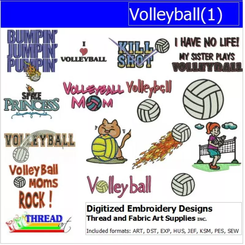 Machine Embroidery Designs – Volleyball(1)