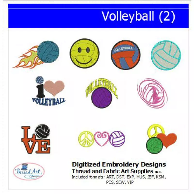 Machine Embroidery Designs – Volleyball(2)