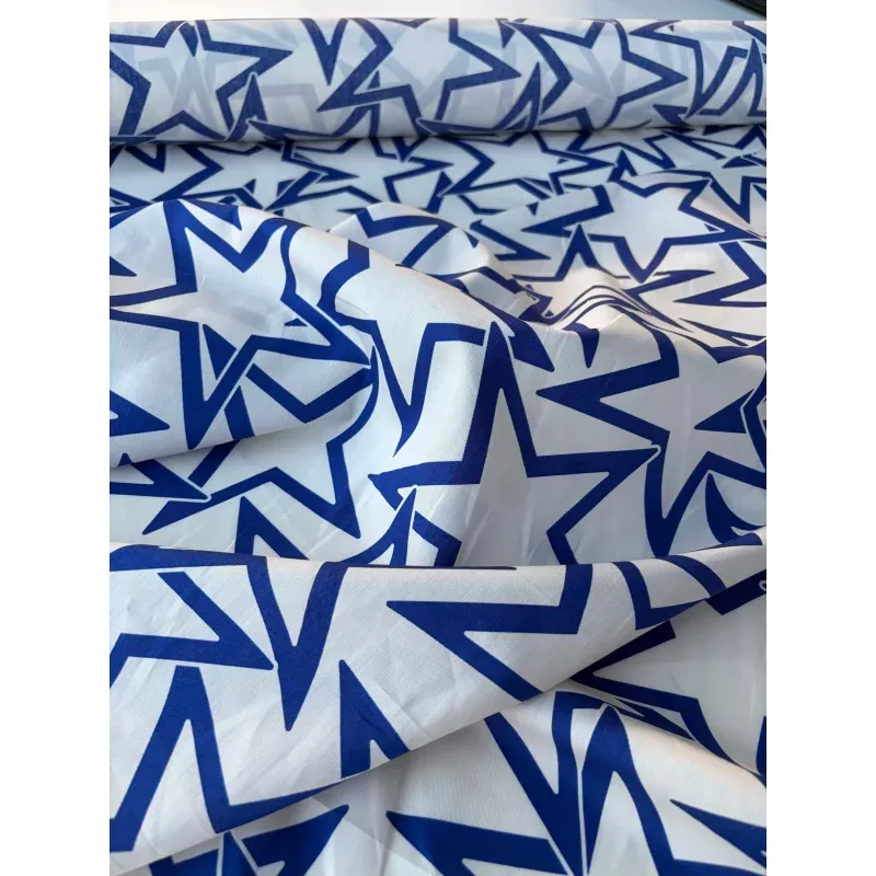 MARGE 036 cotton voile electric blue stars