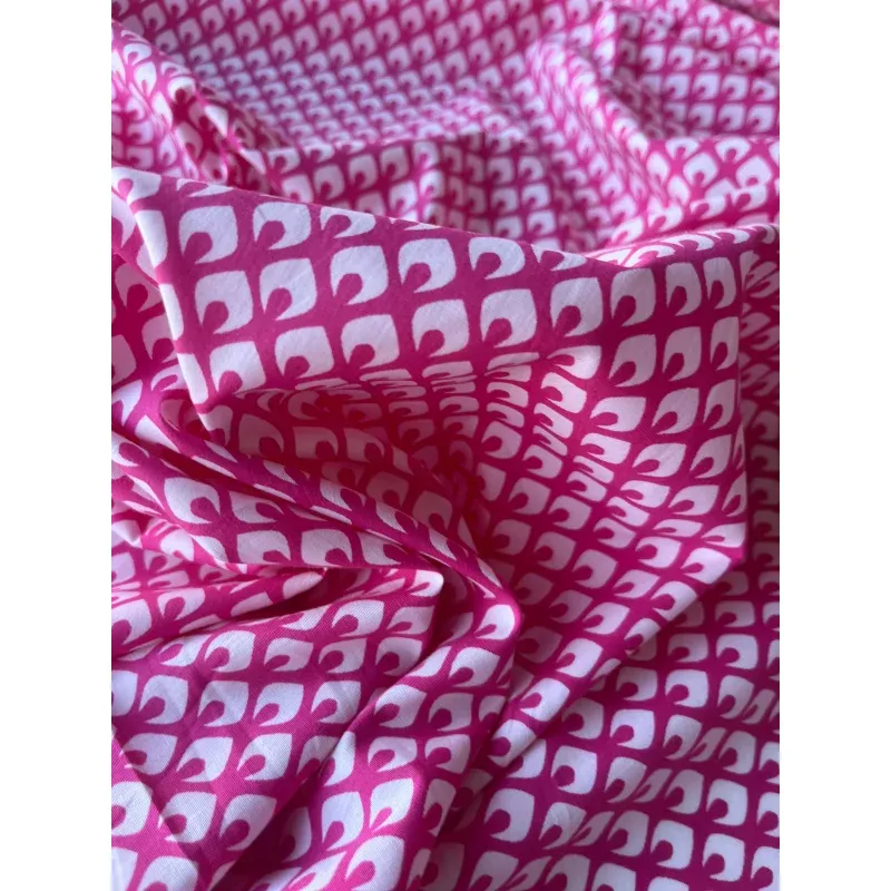 MARTY 012 cotton poplin stretch white/pink