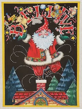 Mary Engelbreit – Believe Santa Banner