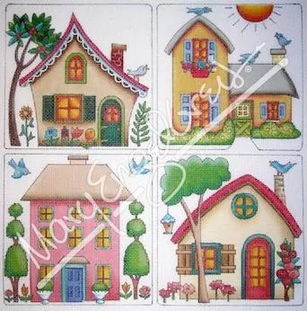 Mary Engelbreit – Four Houses