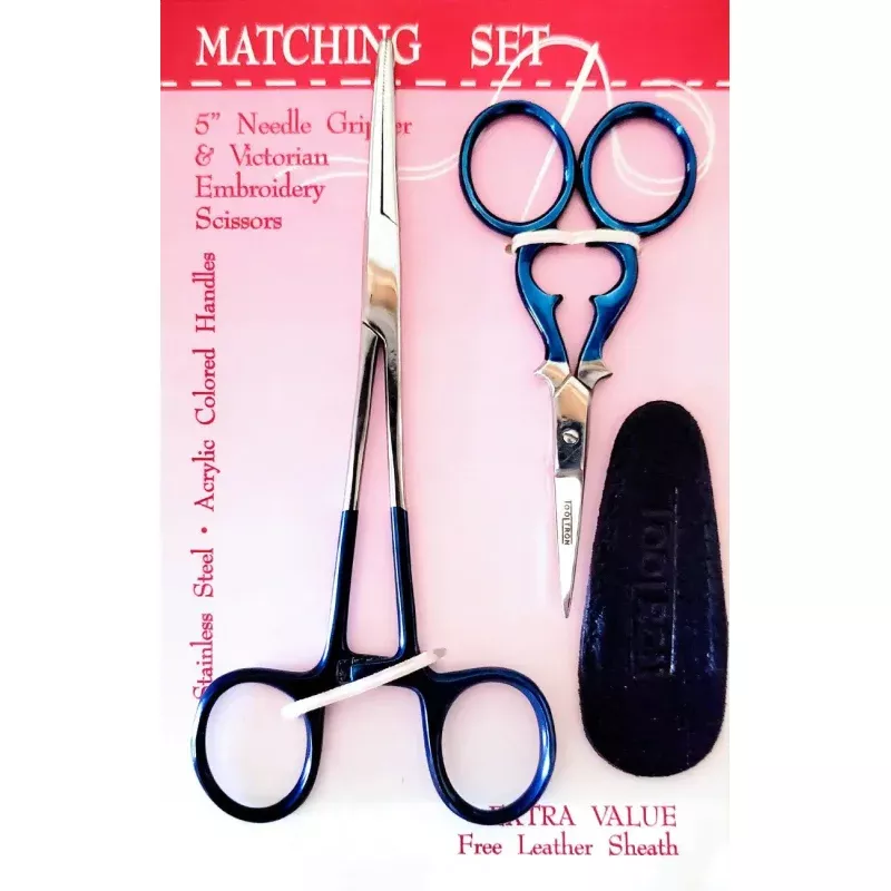 Matching Set 5in Needle Gripper & 3-1 /2in Victorian Scissors