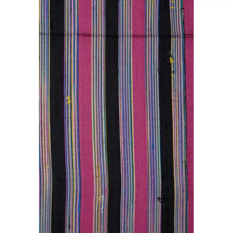 Mauve Black 142 Striped Silk Shantung