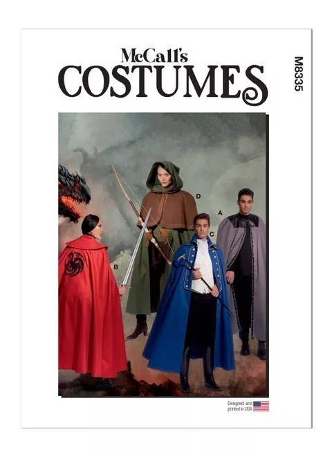McCall's Sewing Pattern M8335 - Unisex Medieval and Cosplay Capes Costume