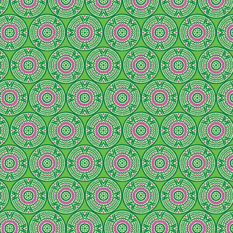 Medallions Grass Cheeto's World Cotton 44"/45" Fabric Per Yard