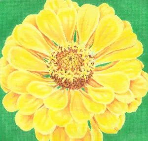 The Meredith Collection – Canary Zinnia/Green Background