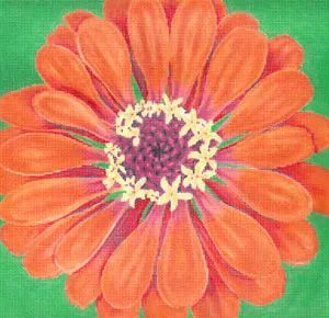 The Meredith Collection – Dark Orange Zinnia/Green Background