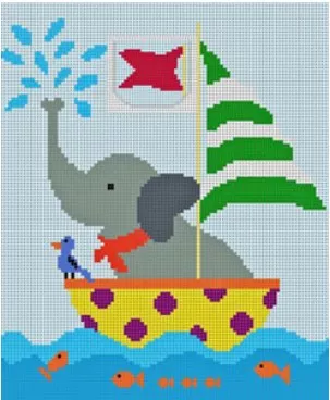 The Meredith Collection – Elephant in a Boat Tooth Fairy Pillow