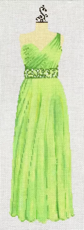 The Meredith Collection – Lime Evening Gown with One Shoulder Strap