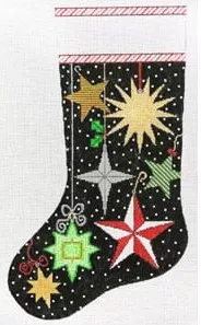 The Meredith Collection – Peppermint Party Stars Stocking