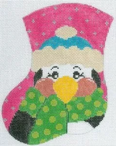 Meredith Collection Pink Penguin Mini Stocking