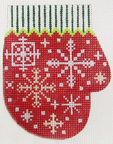 The Meredith Collection – Red Christmas Snowflake Mitten