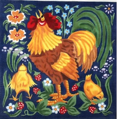 The Meredith Collection – Red Rooster with Chicks